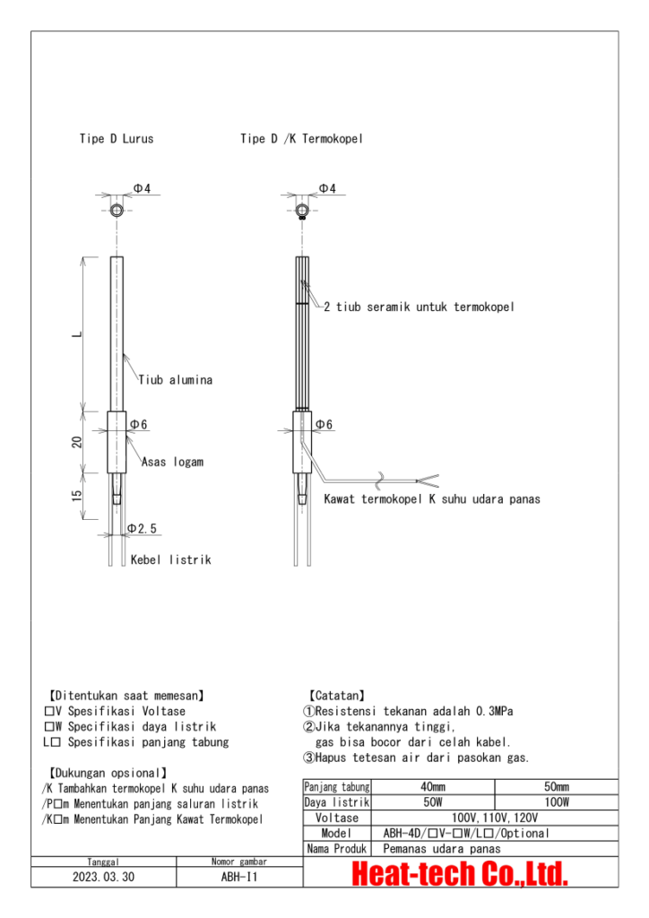 <<Pemanas udara panas ultra kecil>>ABH-4D