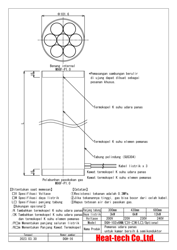 《Pemanas udara panas untuk kamar bersih & semikonduktor》 DGH-102x6NM