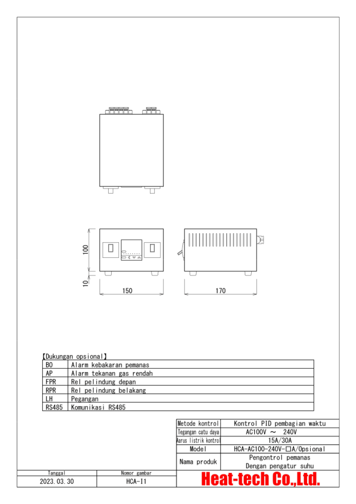 Pengontrol pemanas internal termokontroler seri HCA Pengontrol pemanas internal termokontroler seri HCA